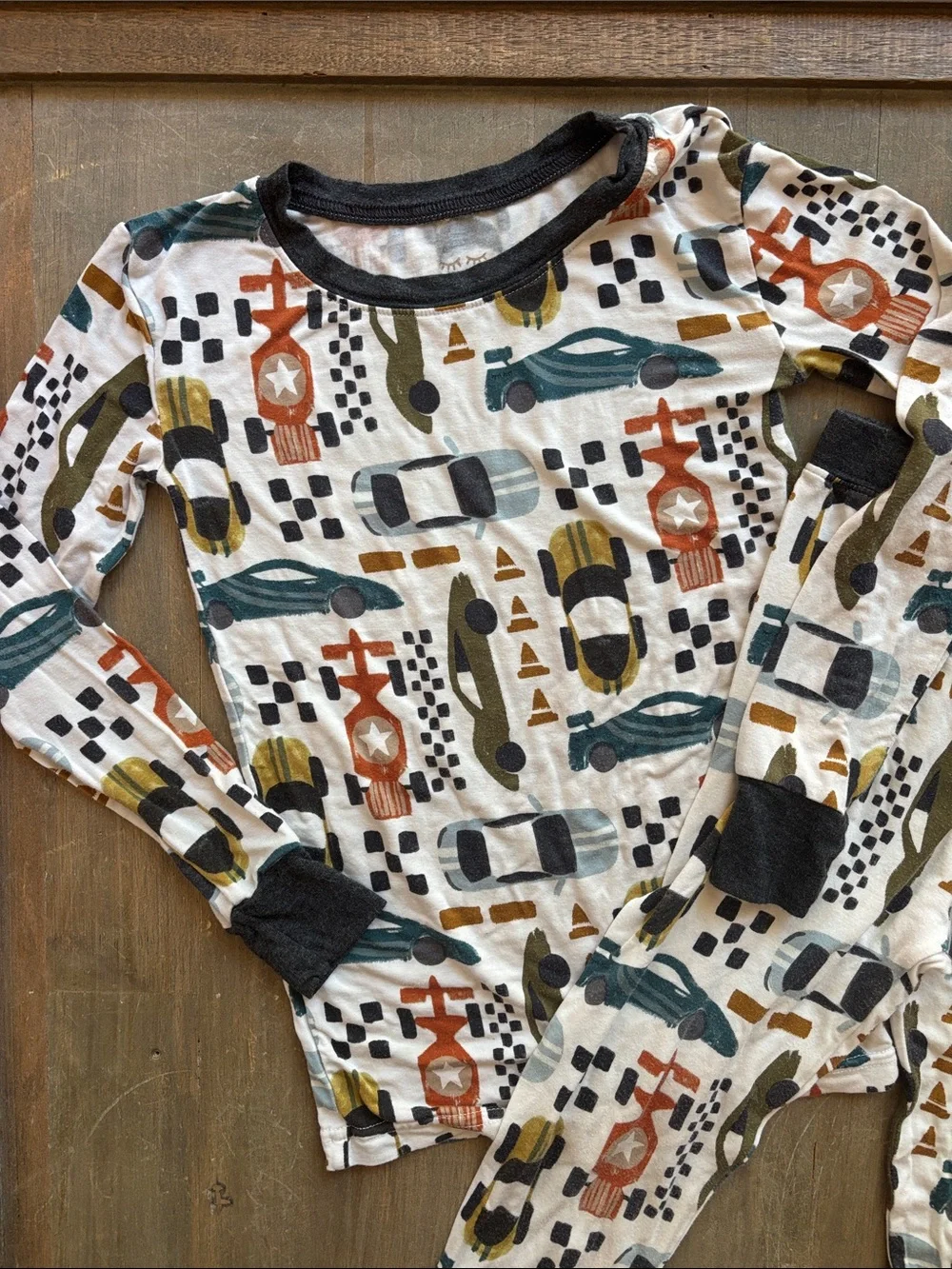 Little Sleepies racing car two-piece pajama set